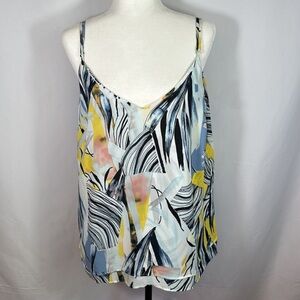 Addition Elle Chiffon Double Layer Pattern Tank Top